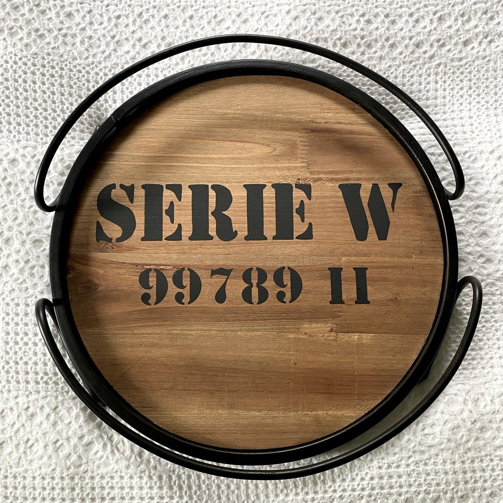 Wood and Metal Decorative Tray